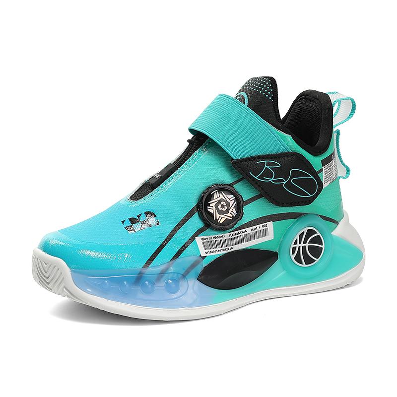 Boys shoes  autumn new children's sports shoes rotary button leather waterproof primary school basketball shoes cool