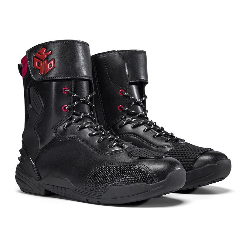 Comfortable, Wear-Resistant Motorcycle Riding Boots with Track-Level Protection