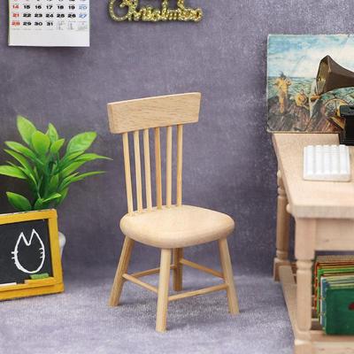1:12 Puppenhaus Miniatur Massivholz Restaurant Stuhl Modell