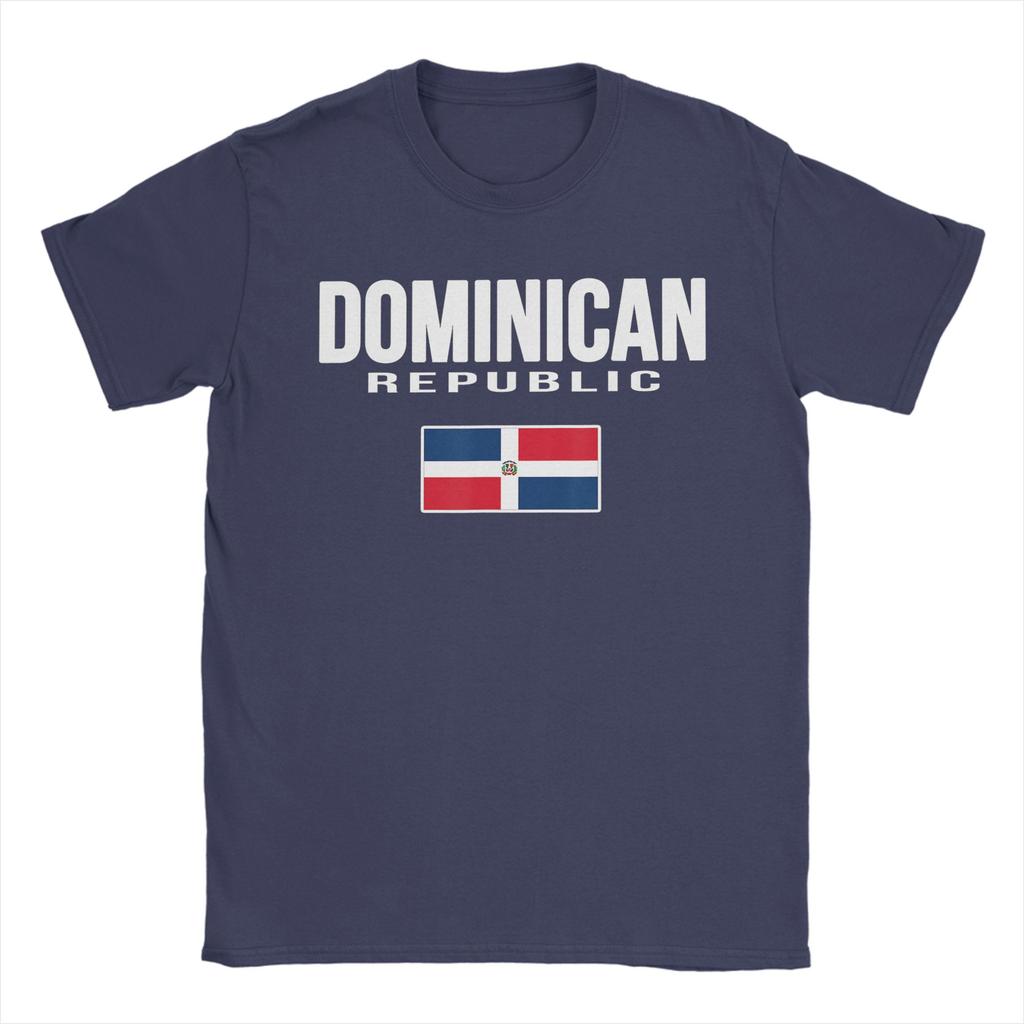 Vintage T-shirt Sommar DR Dominikanska Republikens Flagga República Dominicana Souvenir T-shirts för Unisex Större Storlekar Kortärmade T-shirts