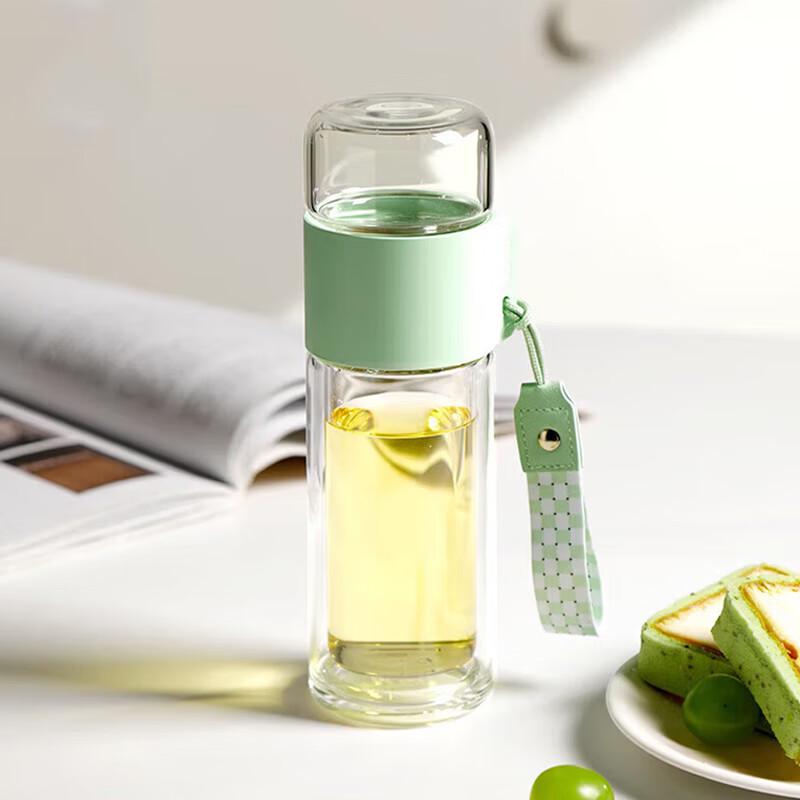 FUGUANG Elegant Double-Wall Glass Tea Cup