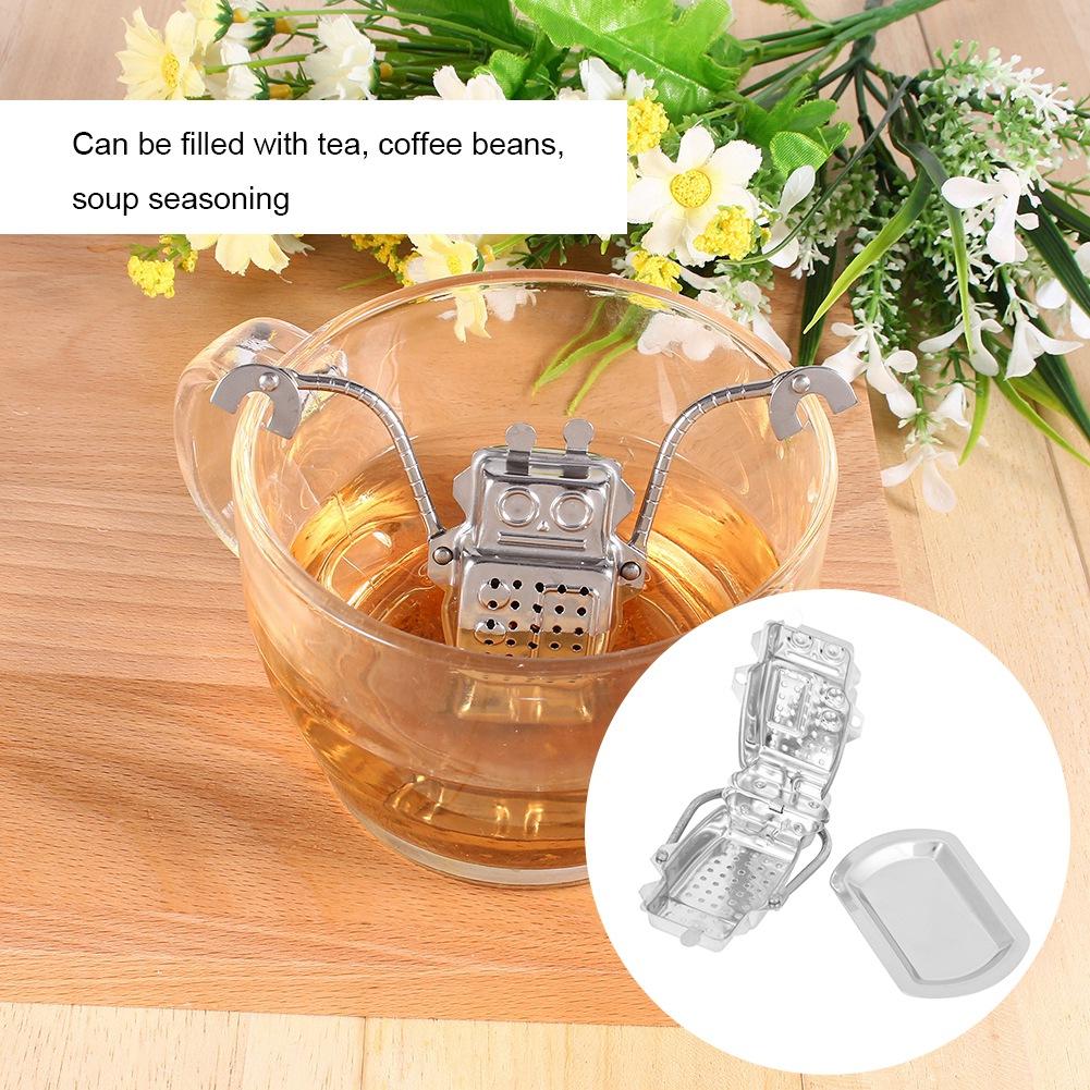 Cute Tea Infuser, Stainless Steel Loose Tea Leaf Infuser Filter Diffuser Herbal Spice Robot Shape Tea Brewing Accessories