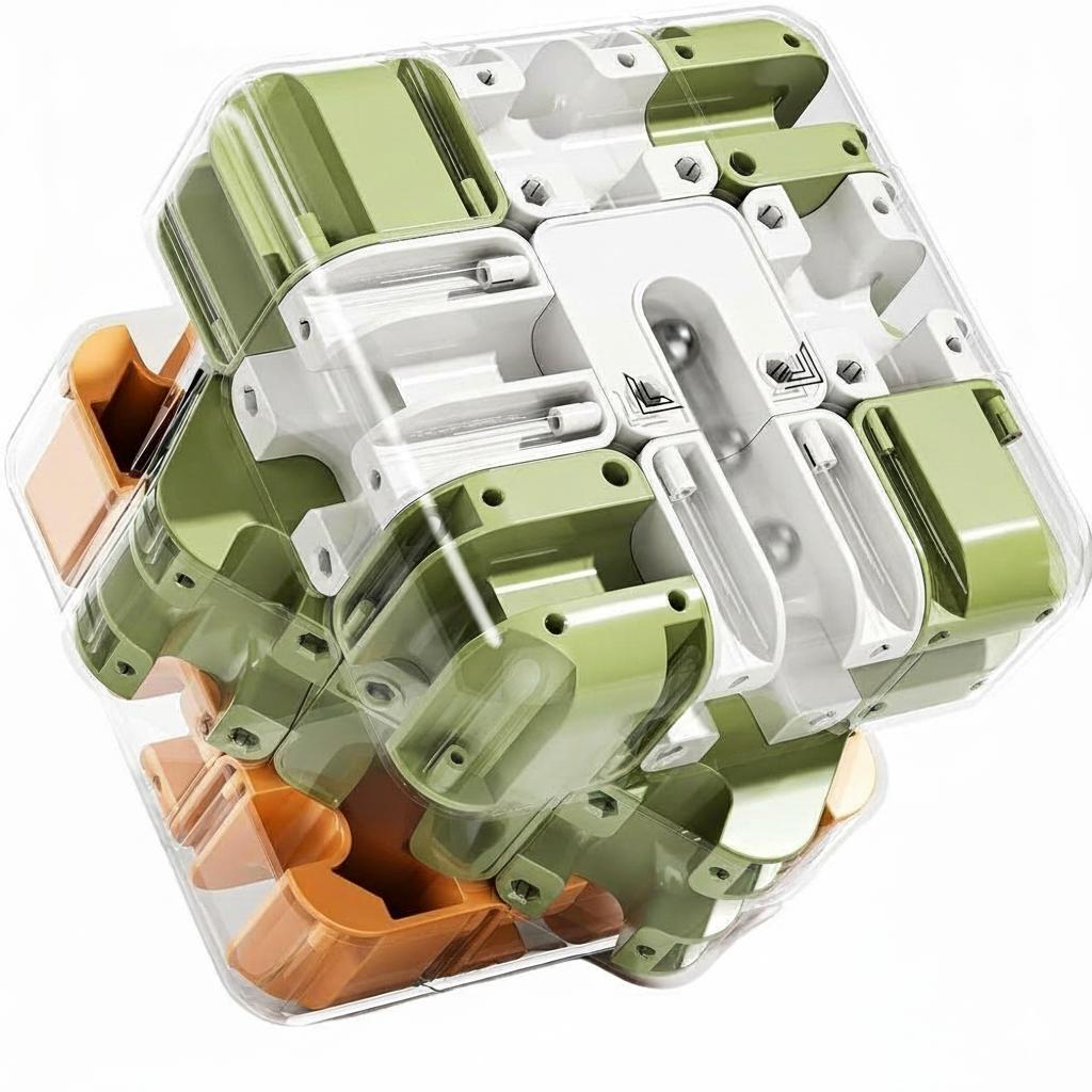 Puzzle Toy 3D Rotating Ball Cube, Maze Cube Multi-color, Stress Relief Educational for Kids зелёный
