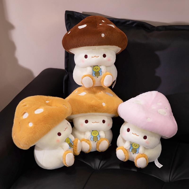 Plush Whimsical Mushroom Toy Material Children Room Decor Festival Dolls Gift