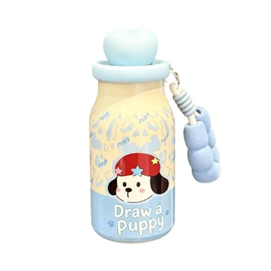 Yousheng Stainless Steel Insulated Water Bottle with Straw, 400ml Cartoon Thermal Cup for Women Girls, Leakproof Portable Travel Mug for Coffee Tea