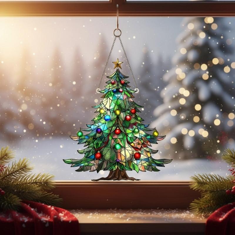 Dekorativ Knäckfri Akryl Solfångare Julgran/Snöflinga Prydnad Året Runt Heminredning