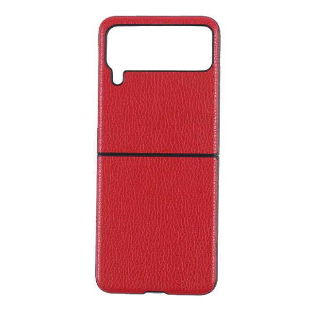 

Модный чехол с узором личи для Samsung Galaxy Z Flip 3, антидетонационные роскошные чехлы для ПК для Flip3 5g красный
