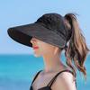 Empty Top Sun Hat for Summer Fashionable and Versatile Large Eave Outdoor Cycling Sun Hat for Women with UV Protection