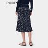 Ports Women's Retro Elegant Printed Fishtail Midi Skirt