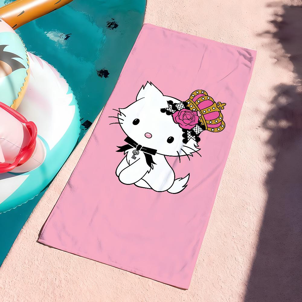 Sa Cute C-Charmmy-Kitty Cartoon Towel Quick Dry Soft Yoga Swimming Fitness Mountain Climbing Large Beach Towels