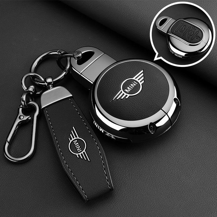 Leather For BMW MINI COOPER S ONE JCW F54 F55 F56 F57 F60 CLUBMAN COUNTRYMAN Car Remote Key Cover Case Shell Protector Keychain Vhdsg88