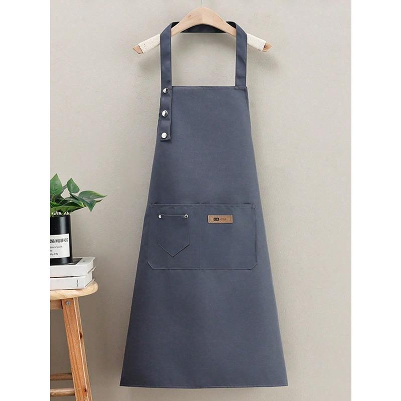 1PC Waterproof Oil-Proof Apron For Home Use,Aprons With Pockets, Poly Stain-Resistant Kitchen Aprons, Cooking Aprons Applicable To Home