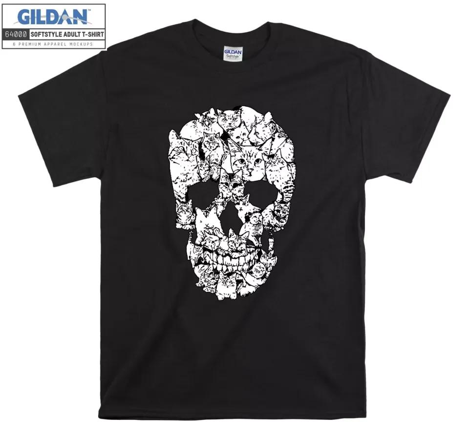 

Cat Skull T-shirt Funny Vintage Print Cool T shirt Men Women Unisex Tshirt Classic T-shirt S