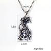 Viking Dragon Pattern Stainless Steel Necklace Bold Retro Fashion Jewelry