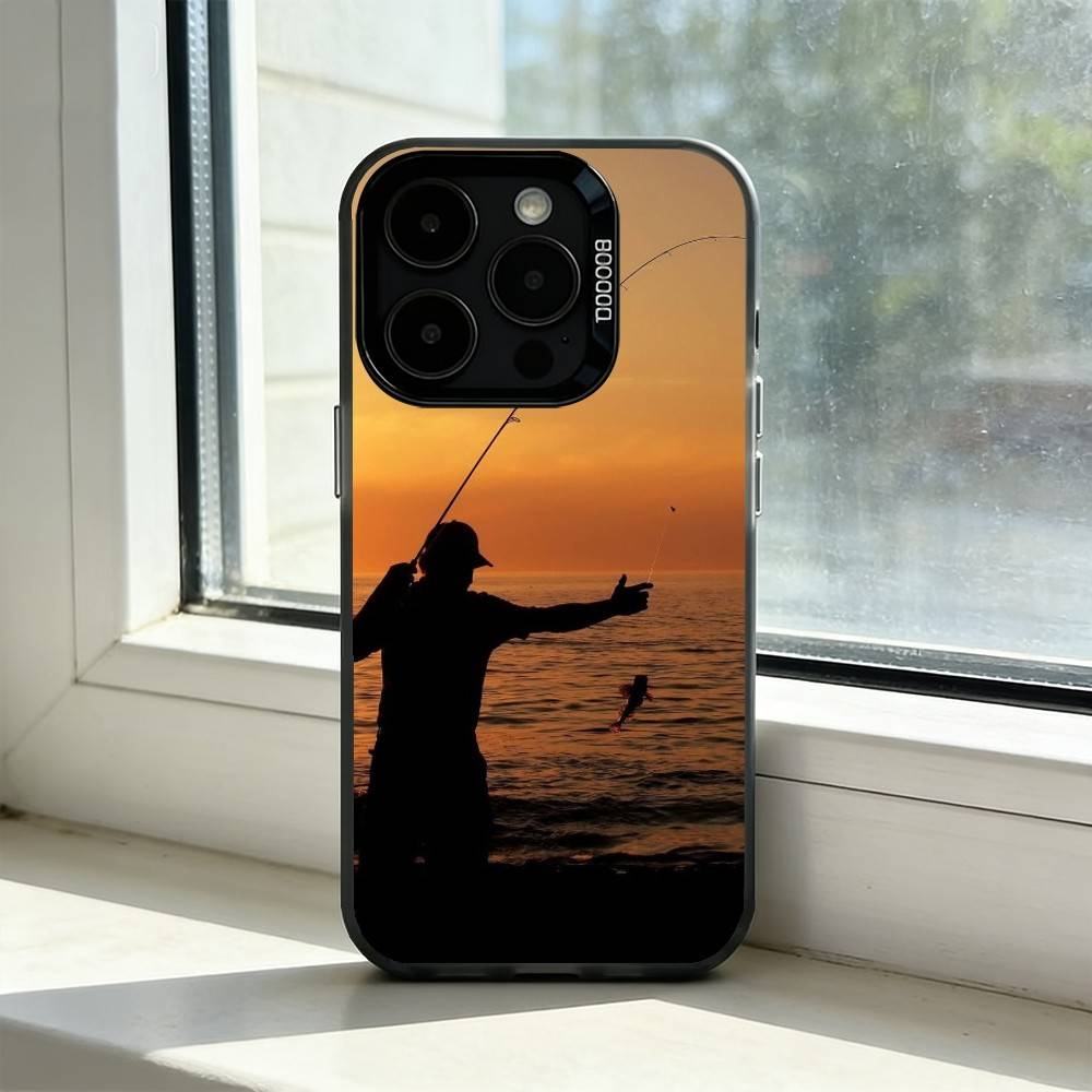 Karpfenfischerei R-Rute Handyhülle Für iPhone 17,16,15,14,13,12,11 Plus,Pro Max,XS,Farbig Silberbeschichtet Innenabdeckung