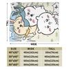 Cute Cartoon C-Chiikawa Hachiware Blankets Coral Fleece Plush Spring Portable Soft Throw Blankets for Bed Couch Bedspreads