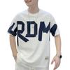 Summer Men T-shirt Letter Print Loose Round Neck Short Sleeves Loose Casual Pullover Youth Student Teenager Daily Wear Sport Top