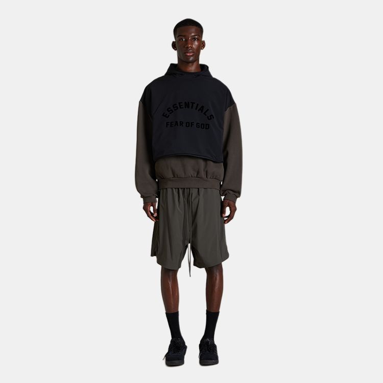 Fear of God Essentials Nylon Fleece Hooded Sweater Ink/Jet Black Men Tops 202SP244320F