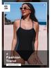 European & American Backless Ruched High-Waist One-Piece Swimsuit for Women - 2023 New Fashion Conservative Style