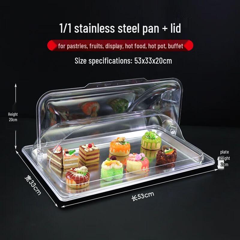 Stainless Steel Divided Serving Tray with Lid
