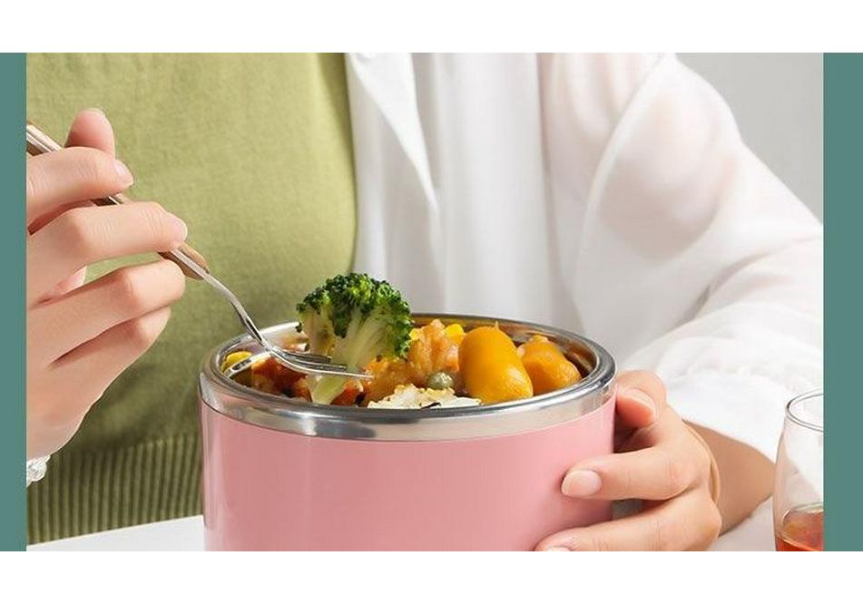 Multi-layer Insulated Stainless Steel Bento Lunch Box with Lid for Students & Office Workers