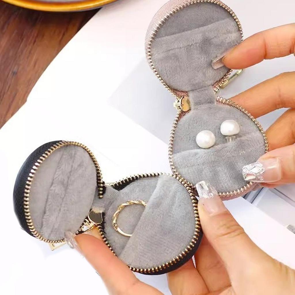 Portable Leather Jewelry Storage Box Compact Case Efficient Jewelry Storage Case Jewelry Packaging Bag Display Holder