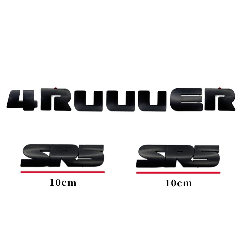 5 Pieces ABS OVERLAY Car Logo Emblems for Toyota 4Runner TRD, Stickers for Front Grille, Trunk Spoiler,