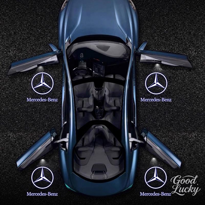 WAK3   LED Car Door Welcome Warning Light Projector Logo Decoration Accessories For Mercedes Benz Amg W204 W213 W205 W211 W212 W176