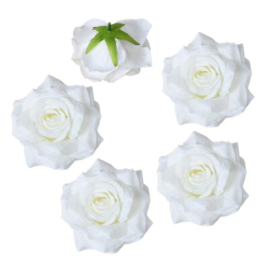 5 Stück Künstliche Rosenblütenköpfe Realistische Falsche Seidenrosenköpfe für Zuhause DIY Blumenwand Hochzeitsparty Geburtstag Babyparty Dekoration