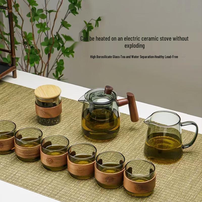 Lu Feng Lai 9-Piece High-Temperature Glass Tea Set