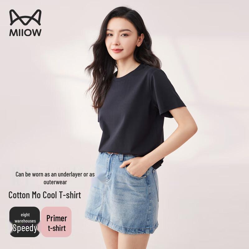 MiiOW Women s Ice Silk Cotton Modal Short Sleeve T-Shirt XL