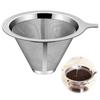 EsiFare Stainless Steel Reusable Coffee Filter, Cone-Shaped Mesh Double-Layer Filter Screen for Coffee Makers, Strainer, and Cone Filter with Handle