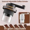 Râșniță de cafea cu 35 de viteze Râșniță de cafea manuală Reglabilă extern Profesională Manuală cu Pietre de Măcinat Boabe de Cafea pentru Acasă