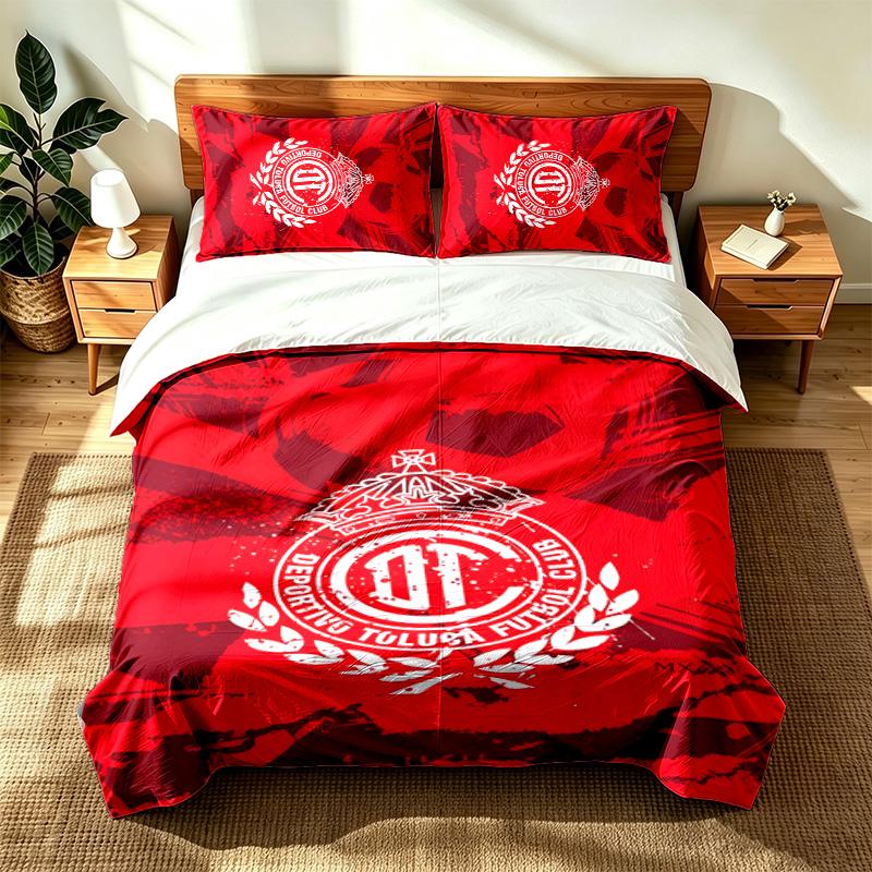 Deportivo Toluca Futbol Club (1) 3pc set suitable for master bedrooms soft and comfortable an ideal gift for family and friends Includes one duvet cov