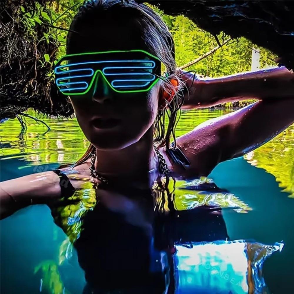 Cool Neon Glasses Double Colors Luminous Glasses Bar Supplies LED Glowing Glasses  Club Props