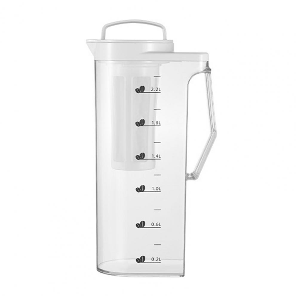1.6L/2.2L Drink Dispenser Plastic Detachable Filter Large Water Pitcher With Scale Ice Tea Kettle Lemonade Juice Beverage Jar