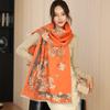 Autumn and Winter New National Style Imitation Cashmere Scarf for Women Versatile Fashionable Retro Scarf  High End Double Sided Warm Shawl