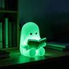 Ghost Reading Book Figurine, 3D Printed Cute Mini Sitting Ghost Statue for Halloween Bookshelf, Desk, Indoor Home Decor
