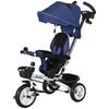 6-in-1 Children's Tricycle, Push Handle, Seat, Basket, Canopy, Safety Belt, 1-5 Years, Blue