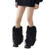Plush Furry Leg Warmer for Women High Elasticity Winter Fashion Accessory Boot Toppers Gaiters Fuzzy Footless Long Socks