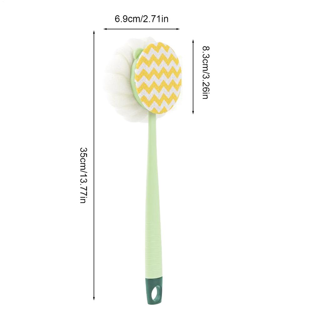 

Body Scrubber 2-in-1 Long Handle Brush Scrub Brush Shower Scrubber For Body For Men Women Arm Leg Back Home Apartment Dorm Hotel зелёный