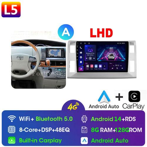 Android 14 Carplay WIFI+4G Car Radio For Toyota Previa 3 III XR50 Estima 2006-2019 Multimedia Player GPS 2din Head Unit Stereo