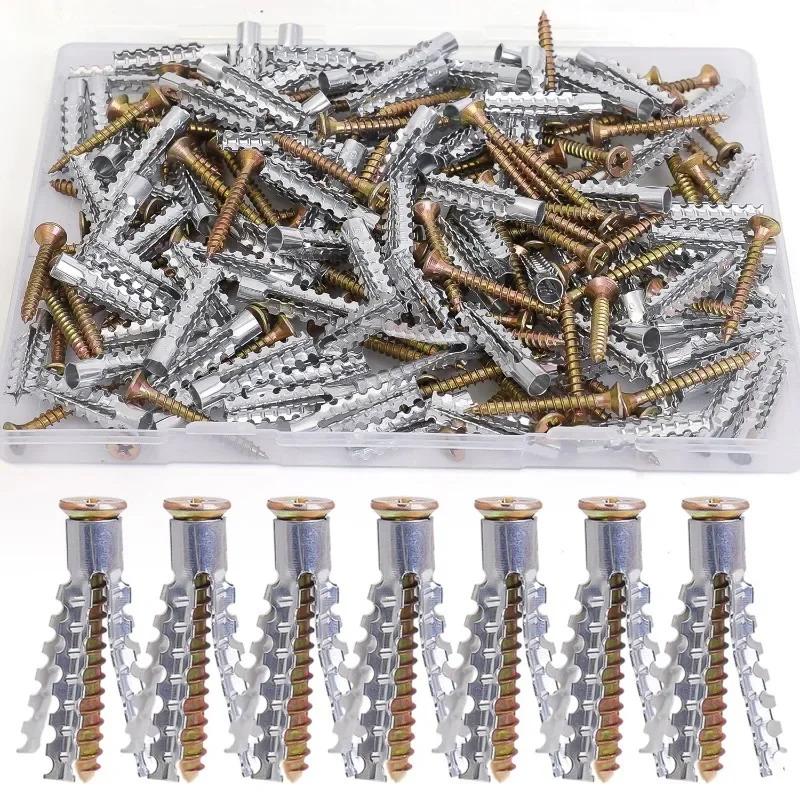 50Pcs 6Mm Expansion Pipe For Hollow Walls Metal Expansion Screws Kit Self Tapping Screws Pipe Drilling Plug Fastener Bolt