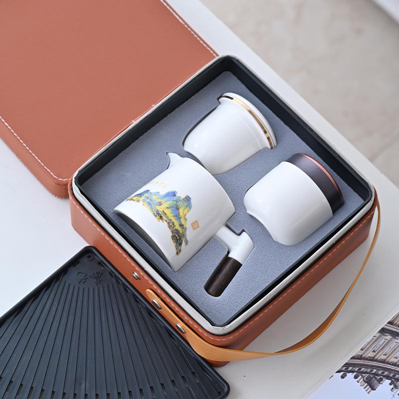 Outdoor Kung Fu Tea Set Business Gift Travel Tea Set Portable Tea Pot High-end Gift Box Gift