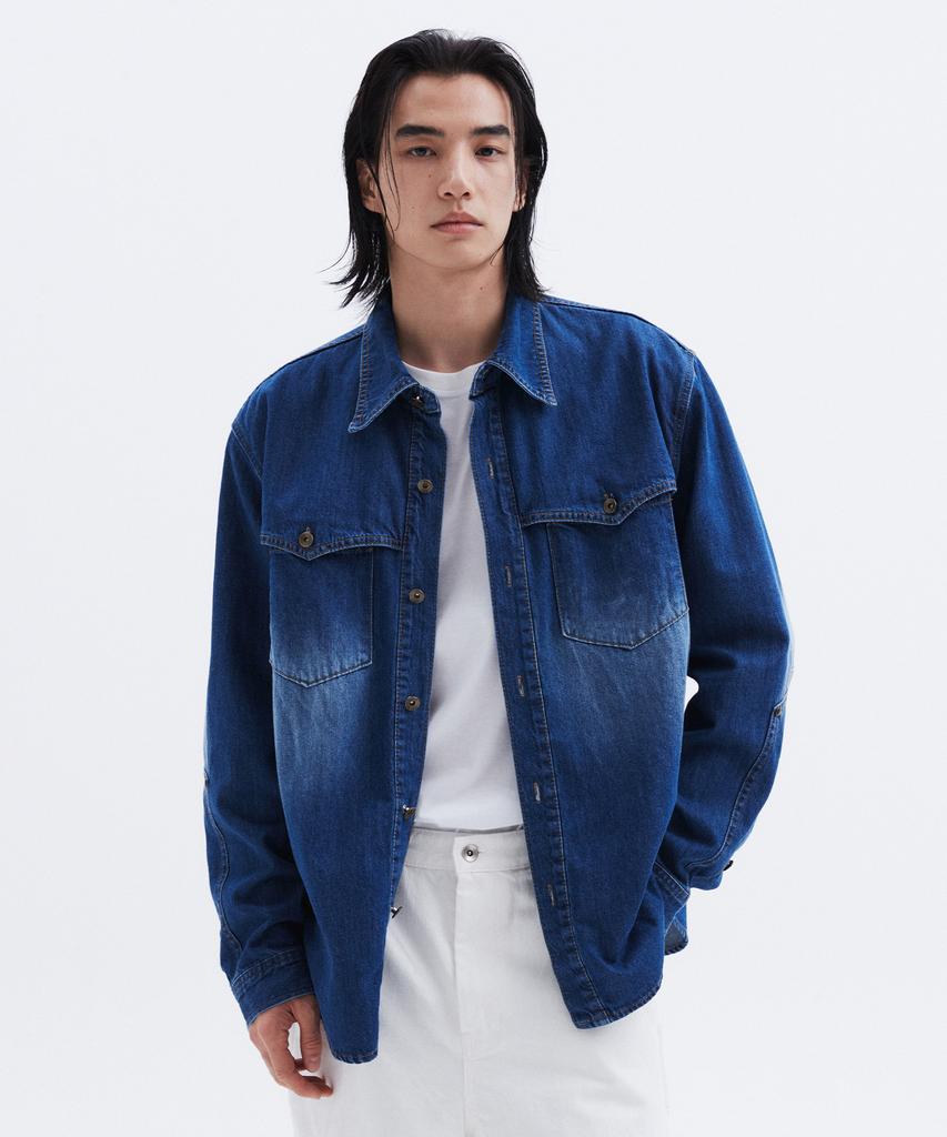 Le Mad Western Washed Denim Shirt - Indigo