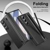 Luxury Plating Matte AG Pen Slot Leather Case For Samsung Galaxy Z Fold 7 6 5 4 3 Screen Film Hinged Shockproof Protector Cover
