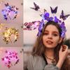 Colorful LED Glow Headband LED Lights Flashing Headband Luminous Butterfly Hair Band  Children Toys