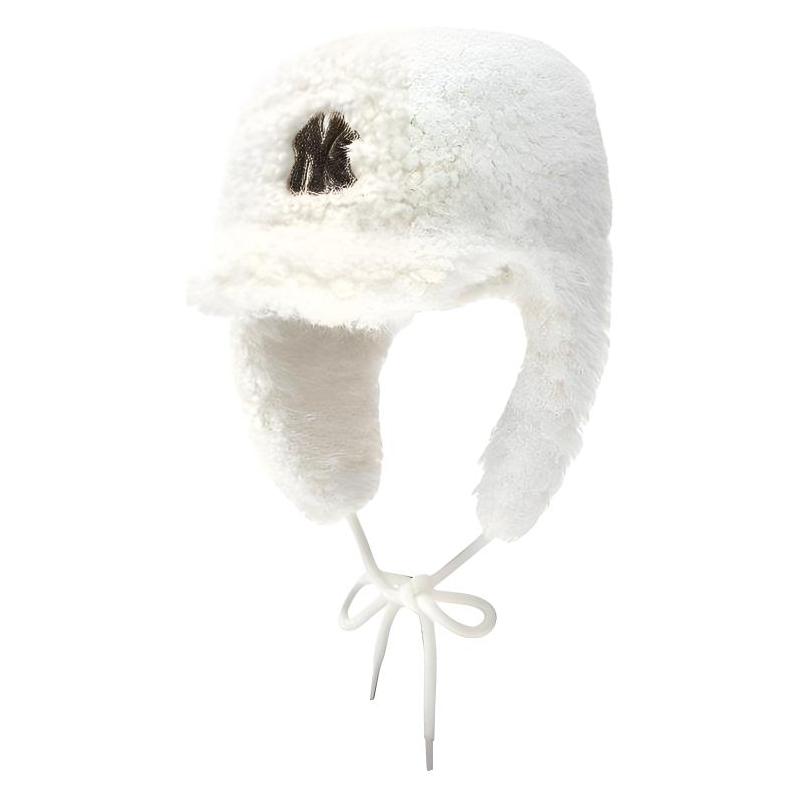 MLB Trapper Hats Unisex Cream/Black/Light Pink Fashion 3AWMB0256