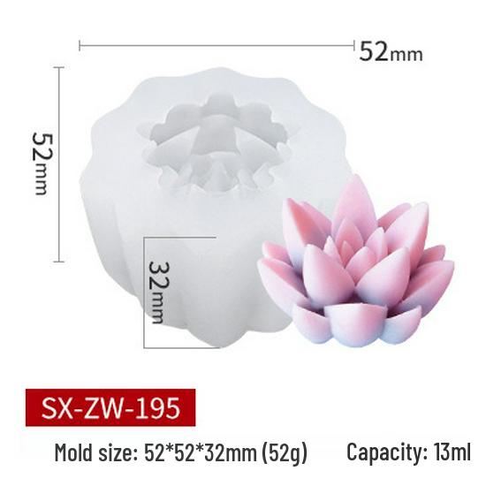 Mi Song Succulent Candle & Soap Silicone Mold for DIY Aromatherapy & Epoxy Crafts