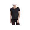 Adidas Quick-Drying Sports Casual Reflective Round Neck Short Sleeve T-Shirt Women Tops Black EI6385